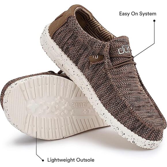 NWT  Hey Dude Men's Wally Sox Brown Size 12 | Men’s Shoes & Light-Weight - Picture 2 of 5